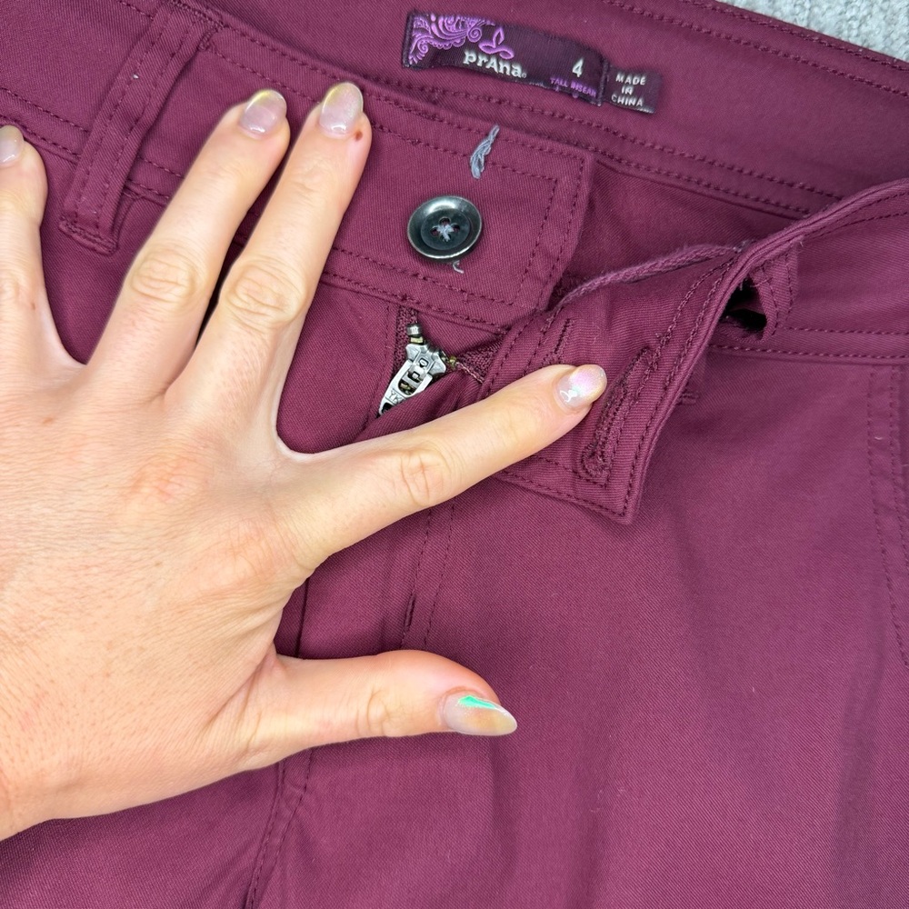 Prana Zion Halle Pant Tall Inseam, Cranberry, Size 4 Long (28 x 34) - Picture 13 of 16
